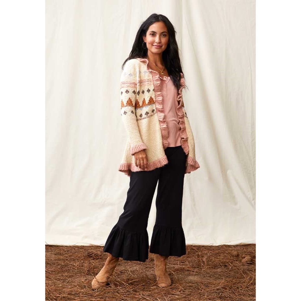 NWT Matilda Jane Jacie Metallic Ruffle Knit Cardigan